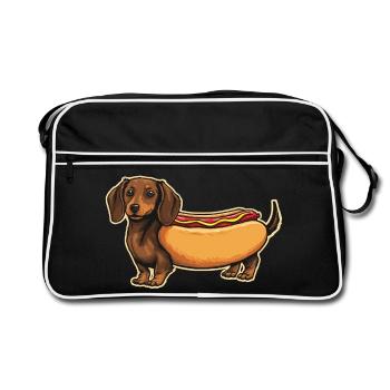 Collant en pain de hot-dog teckel mignon - Sac Retro - noir/blanc - Devant