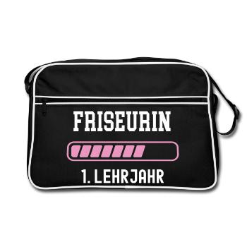 Hairdresser training 1 year of apprenticeship first year apprenticeship - Retro Bag - black/white - Front