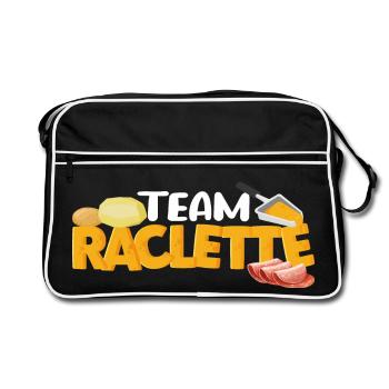 Team raclette Citation drôle Cadeau raclette - Sac Retro - noir/blanc - Devant