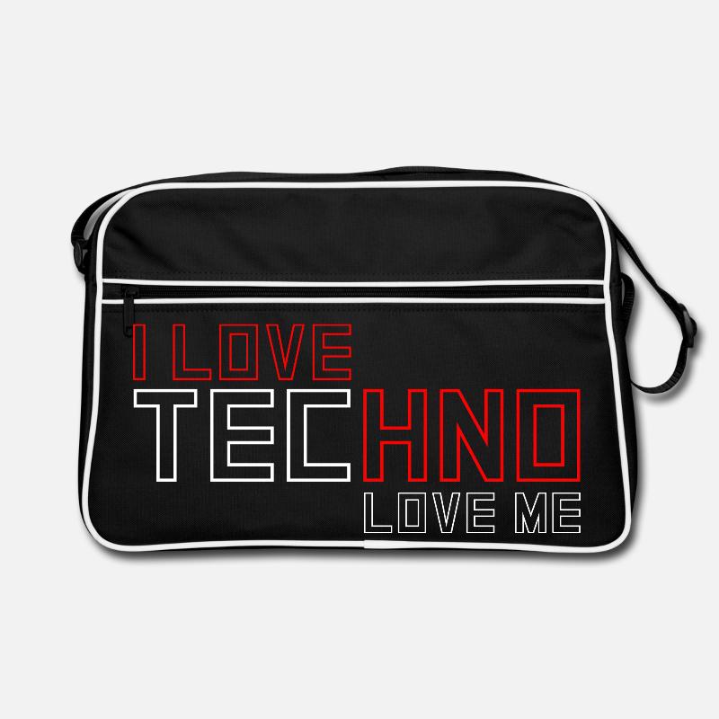 I Love Techno Retro Tasche