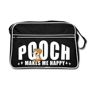 MON TOUTOU me rend heureux - Sac Retro - noir/blanc - Devant