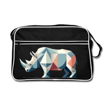 Rhinocéros géométrique – Une élégance puissante - Sac Retro - noir/blanc - Devant