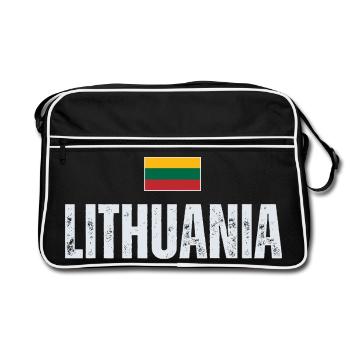 Fierté lituanienne, drapeau de la Lituanie - Sac Retro - noir/blanc - Devant