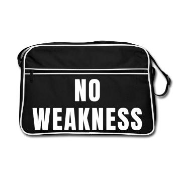 No Weakness Strength Power Mindset Success Growth - Retro Bag - black/white - Front
