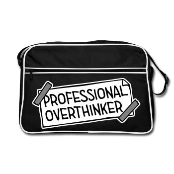 Logo drôle d’anxiété drôle et sombre de la réflexion professionnelle - Sac Retro - noir/blanc - Devant