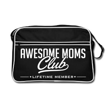 Beste Mamas Club - Retro Tasche - Schwarz/Weiß - Vorne