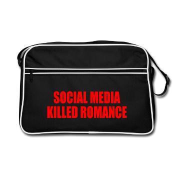 social media killed romance - Retro Tasche - Schwarz/Weiß - Vorne