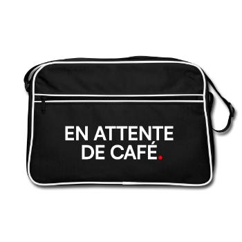 En attente de café humour matin - Sac Retro - noir/blanc - Devant