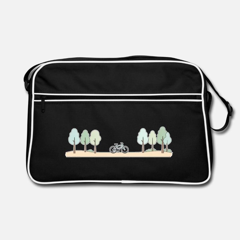 Forest Path Cycling Scene Retro Bag