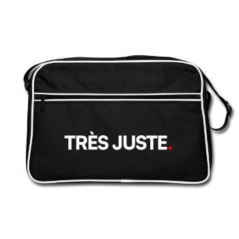 TRÈS JUSTE | Expression humour minimaliste - Sac Retro - noir/blanc - Devant