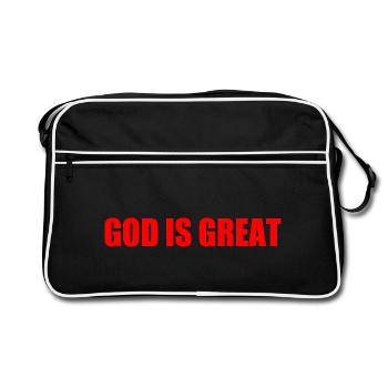 god is great - Sac Retro - noir/blanc - Devant