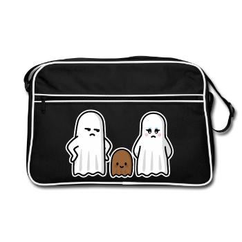 Funny Halloween Adultery Ghost Bastard Baby - Retro Bag - black/white - Front