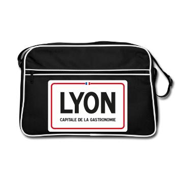 Panneau de la ville de Lyon - Sac Retro - noir/blanc - Devant