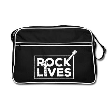 Rock Lives Bold Statement Design - Retro Bag - black/white - Front