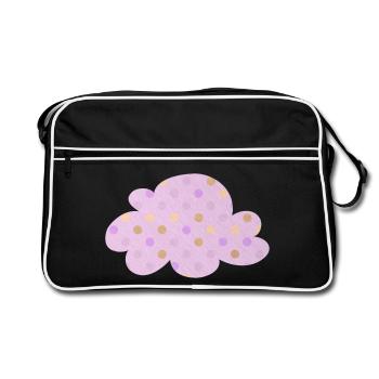 Cloud Dots Dots Chambre d’enfant Météo Rose Fille - Sac Retro - noir/blanc - Devant