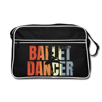 Vintage Ballett Tänzerin - Retro Tasche - Schwarz/Weiß - Vorne