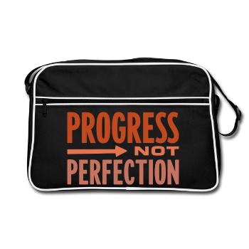 Le progrès, pas la perfection Le progrès compte - Sac Retro - noir/blanc - Devant