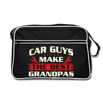 Les gars de voitures font le meilleur devis drôle de grand-père - Sac Retro - noir/blanc - Devant