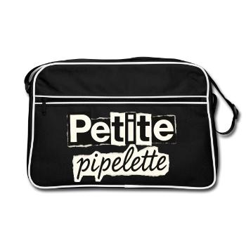Humor Petite Pipelette Chatty Girl - Retro Bag - black/white - Front