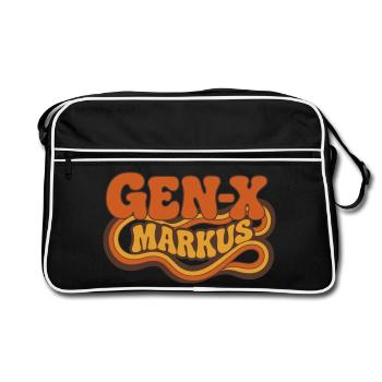 Gen-X Markus Retro Logo - Retro Bag - black/white - Front