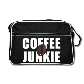 Coffee Junkie: Caffeine Love - Retro Bag - black/white - Front