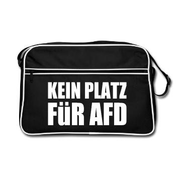 kein platz für afd - Retro Tasche - Schwarz/Weiß - Vorne