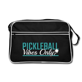 Pickleball vibes only - Retro Tasche - Schwarz/Weiß - Vorne