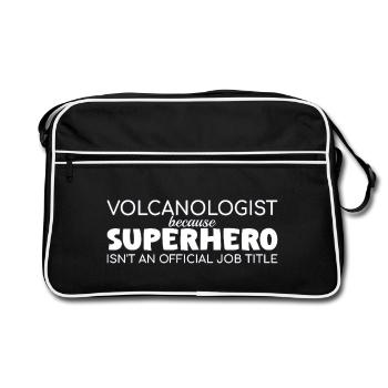 Volcanologist Superhero Volcanology - Retro Tasche - Schwarz/Weiß - Vorne