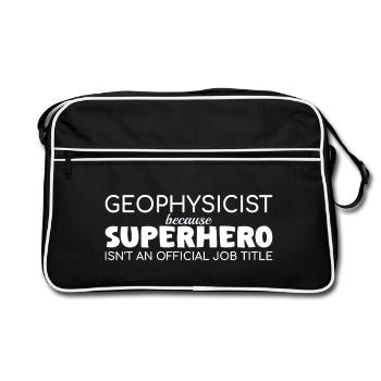 Geophysicist Superhero Geophysics - Retro Tasche - Schwarz/Weiß - Vorne