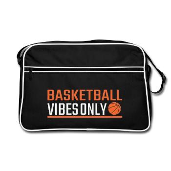 Basketball vibes only - Retro Tasche - Schwarz/Weiß - Vorne