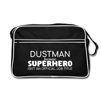Dustman Superhero - Retro Tasche - Schwarz/Weiß - Vorne
