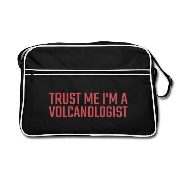 Volcanologist Trust me Volcanology - Retro Tasche - Schwarz/Weiß - Vorne