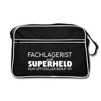 Superhero warehouse clerk - Retro Bag - black/white - Front