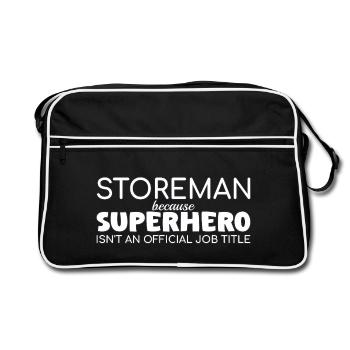 Super-héros magasinier - Sac Retro - noir/blanc - Devant