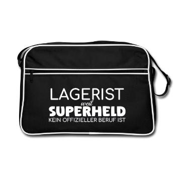 Warehouse clerk superhero - Retro Bag - black/white - Front