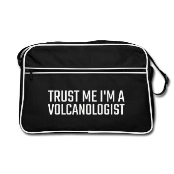 Volcanologist Trust me Volcanology - Retro Tasche - Schwarz/Weiß - Vorne