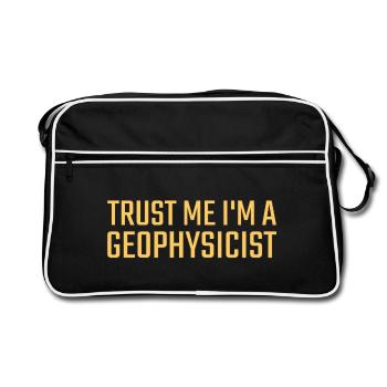 Geophysicist Trust Me Geophysics - Retro Tasche - Schwarz/Weiß - Vorne