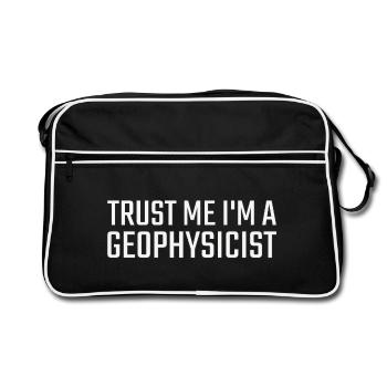 Geophysicist Trust Me Geophysics - Retro Tasche - Schwarz/Weiß - Vorne
