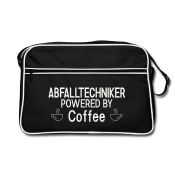Technicien des déchets alimenté par le café - Sac Retro - noir/blanc - Devant