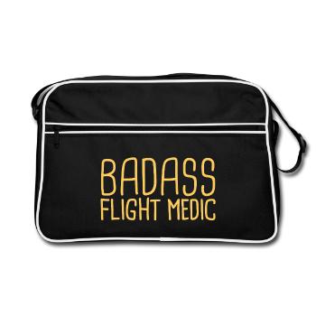 Flight Medic Badass Luftrettung - Retro Tasche - Schwarz/Weiß - Vorne