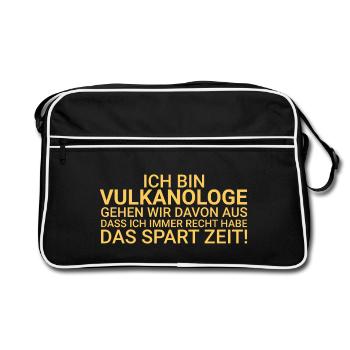Volcanologue Gagner du temps Volcanologie - Sac Retro - noir/blanc - Devant