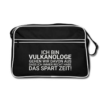 Volcanologue Gagner du temps Volcanologie - Sac Retro - noir/blanc - Devant