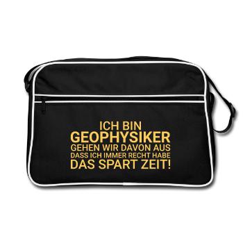 Geophysicists Save time Geophysics - Retro Bag - black/white - Front