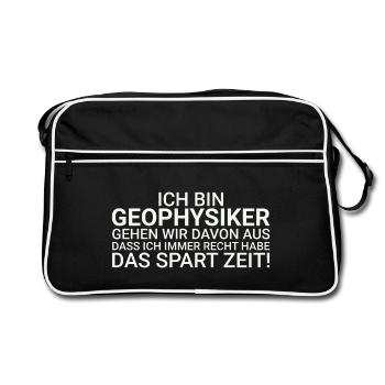Geophysicists Save time Geophysics - Retro Bag - black/white - Front