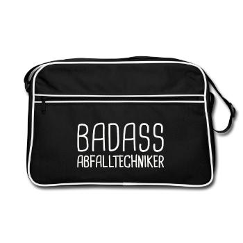 Technicien des déchets Badass - Sac Retro - noir/blanc - Devant