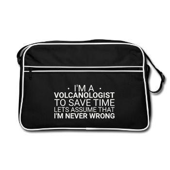 Volcanologist Never Wrong Volcanology - Retro Tasche - Schwarz/Weiß - Vorne