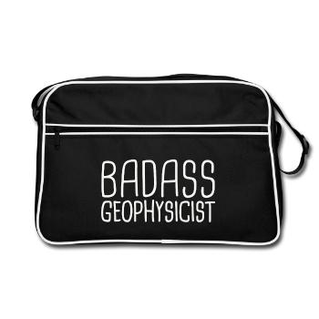 Geophysicist Badass Geophysics - Retro Tasche - Schwarz/Weiß - Vorne