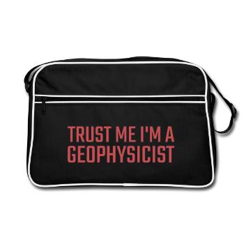 Geophysicist Trust Me Geophysics - Retro Tasche - Schwarz/Weiß - Vorne