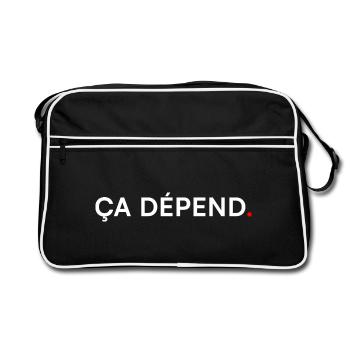 ÇA DÉPEND. Humour Minimal Expression - Sac Retro - noir/blanc - Devant
