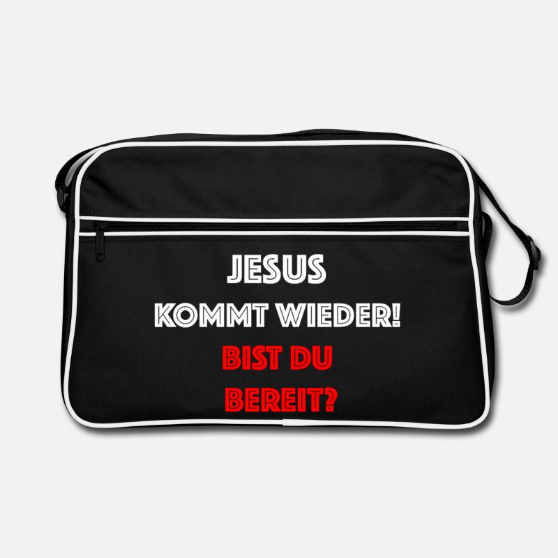 Jésus revient – êtes-vous prêt ? - Sac Retro - noir/blanc